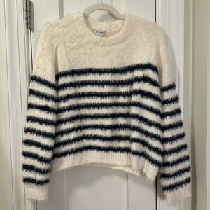 La Ligne for Target Blue White Brushed Striped Sweater Size M
